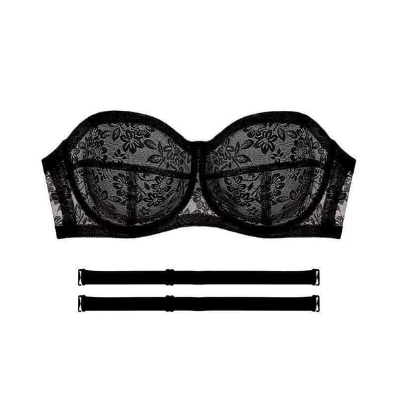 Lace Strapless Bra Comfortable Wireless Bralette With Underwire And Removable Straps For Everyday Wear