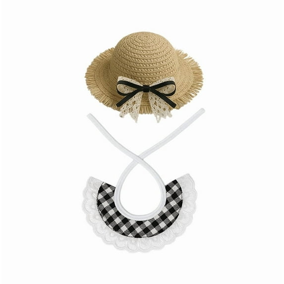 Lace Style Porch Goose Clothing Set – Hat and Scarf Outfit for Garden Ornament Decor, Vintage Farmhouse Patio Decor, Seasonal Home & Yard Decoration