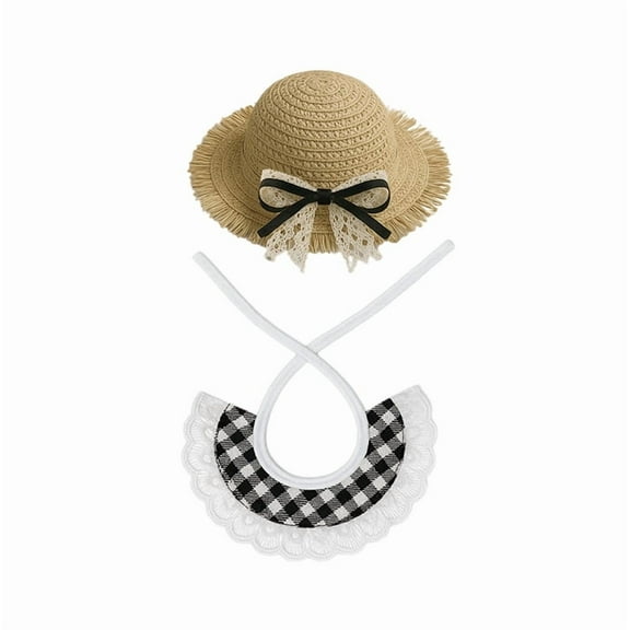 Lace Style Porch Goose Clothing Set – Hat and Scarf Outfit for Garden Ornament Decor, Vintage Farmhouse Patio Decor, Seasonal Home & Yard Decoration