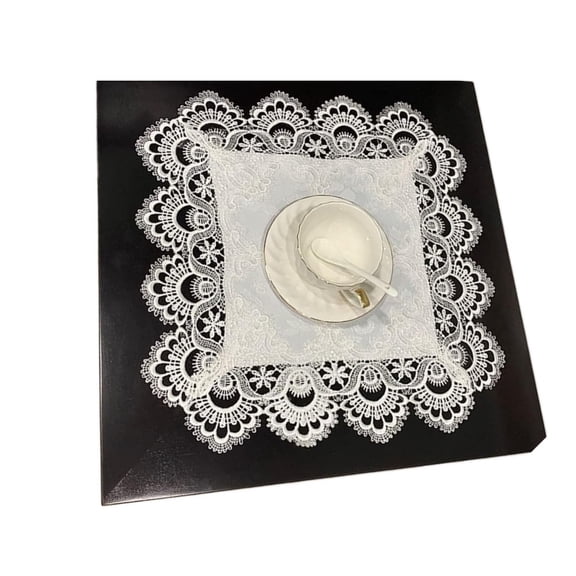 Lace Table Doilies Square Bedside Tablecloth Nightstand Cover Coffee Dining Tables Centerpiece Small Table Cloth Vase Mat Cup Mat