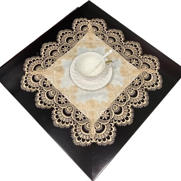 Lace Table Doilies Square Bedside Tablecloth Nightstand Cover Coffee Dining Tables Centerpiece Small Table Cloth Vase Mat Cup Mat