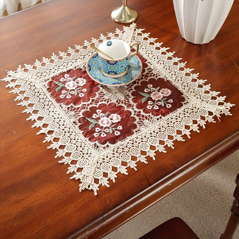 knee length dresses for ladies Hand Crochet Lace Table Runner Placemat Farmhouse Dresser Scarf – SouthMage main image 1