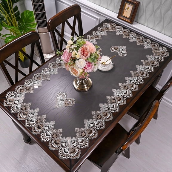 Lace Table Runner Rectangular Tablecloth Jacquard Macrame Doilies Table Dresser Scarf Table Cover for TV Cabinet