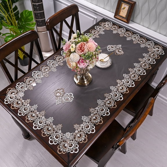 Lace Table Runner Rectangular Tablecloth Jacquard Macrame Doilies Table Dresser Scarf Table Cover for TV Cabinet