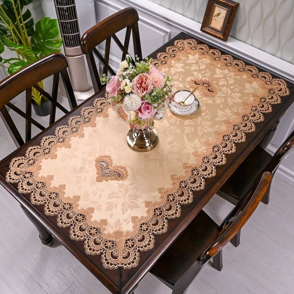 Lace Table Runner Rectangular Tablecloth Jacquard Macrame Doilies Table Dresser Scarf Table Cover for TV Cabinet