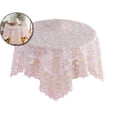thumbnail image 1 of Lace Tablecloth 33.4 x 33.4 Inch Vintage Floral Embroidered Square Table Cloth Rustic Boho Wedding Bridal Shower Table Cover, 1 of 6