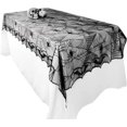 thumbnail image 1 of Lace Tablecloth Bat Spider Web For Party Decor 48"x96", 1 of 6