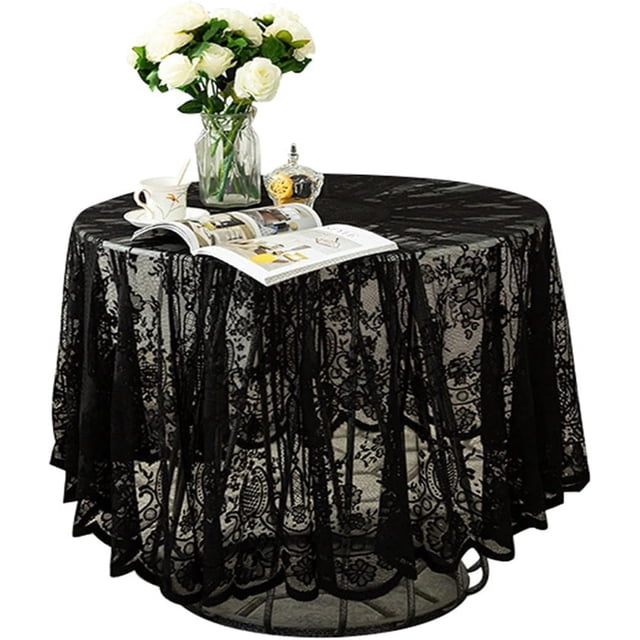 Floral Pattern C Lace Tablecloth Embroidered Elegant Floral Patterns Table Cloth Round ...