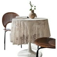 thumbnail image 1 of Lace Tablecloth Embroidered Elegant Floral Patterns Table Cloth Round Overlay Table Cover for Wedding Party Holiday Long Dinner Home Decor, 1 of 6