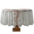 thumbnail image 1 of Lace Tablecloth Embroidered Elegant Floral Patterns Table Cloth Round Overlay Table Cover for Wedding Party Holiday Long Dinner Home Decor, 1 of 6