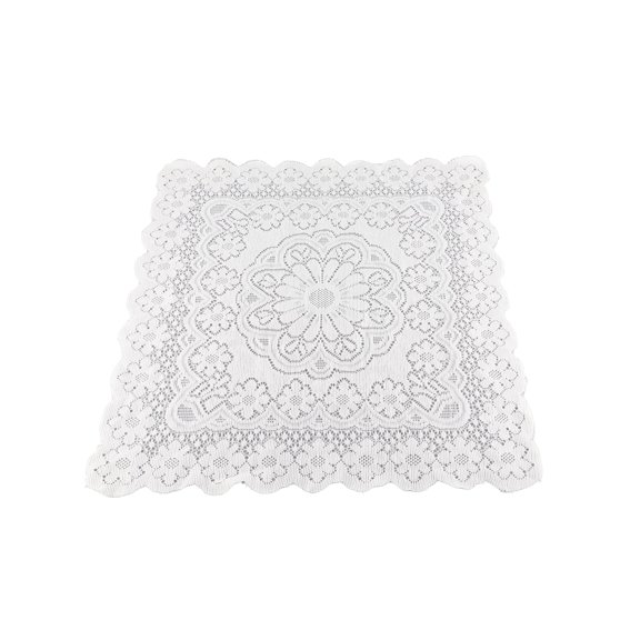 Lace Tablecloth Hollow Pattern Soft Comfortable Simple Lace Decorative Background Cloth for Home Cafe White Lace 60x60cm
