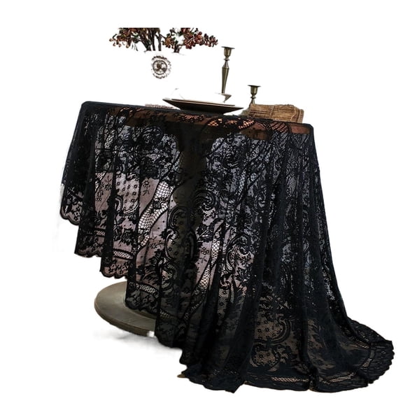 Lace Tablecloth Rectangle White Black Lace Tablecloth Vintage Tea Party Table Cloths Lace Table Cover for Wedding