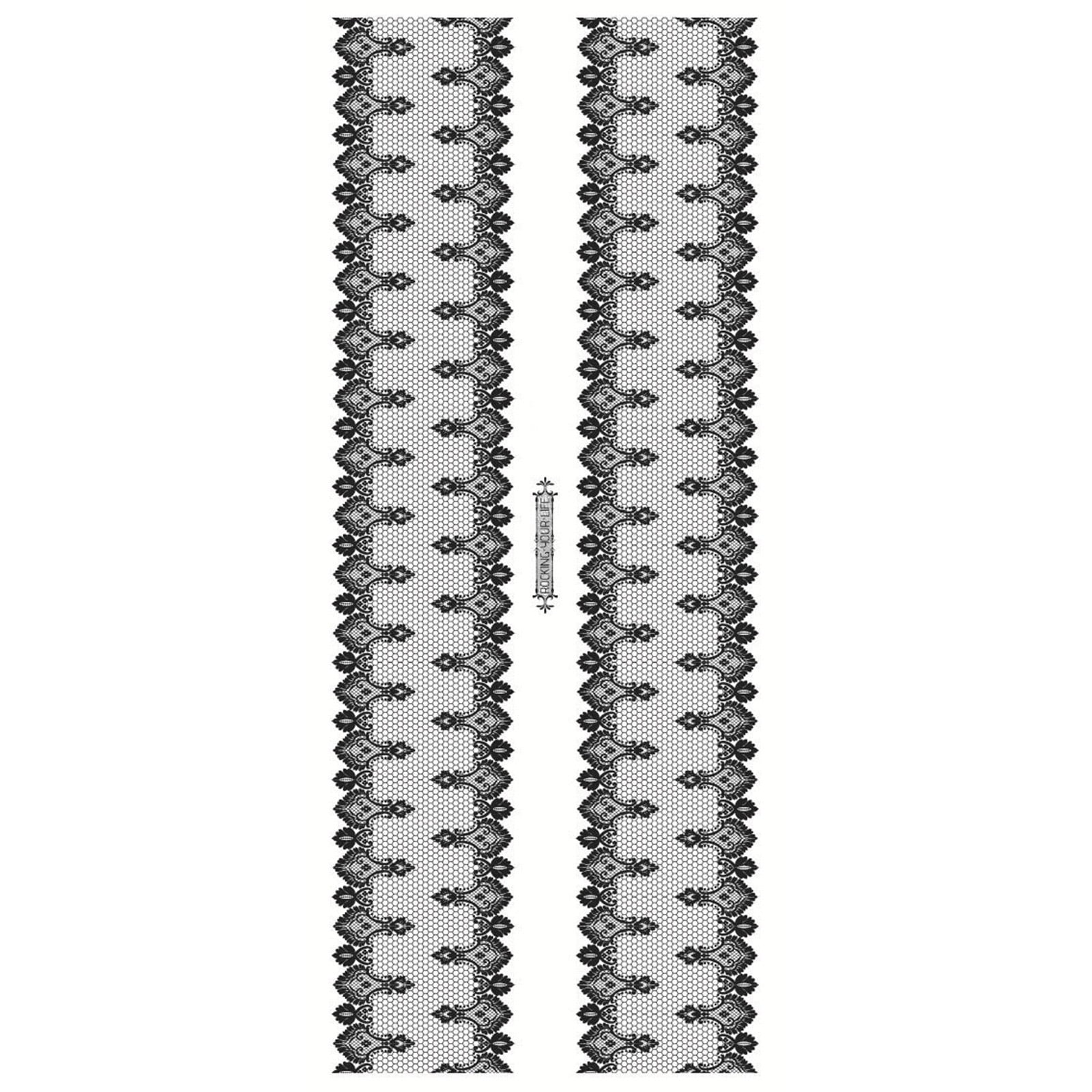 Lace Temporary Tattoo Thigh Tattoo Art Stickers Black White Lace