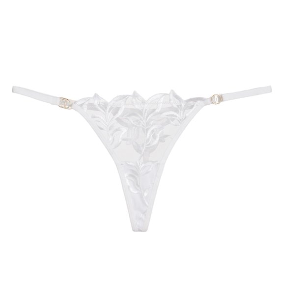 Lace Thongs for Women Breathable Thin Underwear G-String Stretch Bikini Panties String Bikini Underwear for Women White M