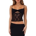 thumbnail image 1 of Lace Tops for Women Camis Going Out Tank Crop Y2K Fashion Top Trendy Black M, 1 of 9