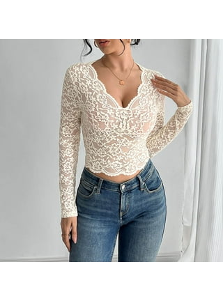 トップス crayme,Petal Tulle Tops SLY | HOLE LACE トップス (Tシャツ・カットソー(長袖) ) |SHEL