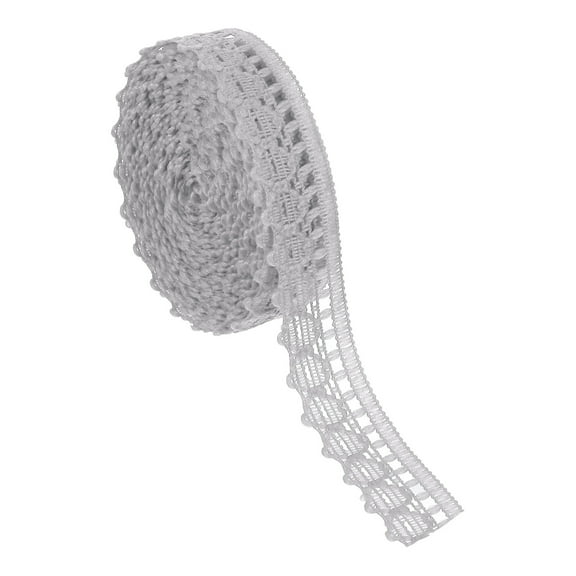 Lace Trim, 10 Yards 1/2 Inch Vintage Lace Ribbons for Craft Package Decoration Wedding Headbands Gray
