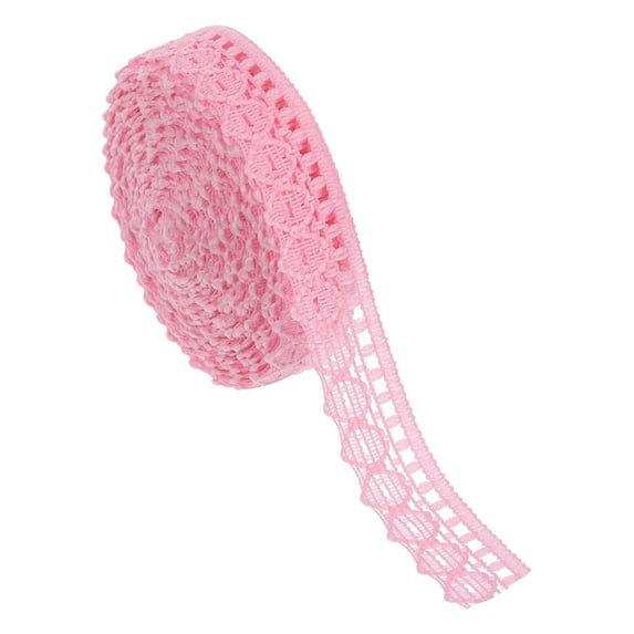 Lace Trim, 10 Yards 1/2 Inch Vintage Lace Ribbons for Craft Package Decoration Wedding Headbands Pink
