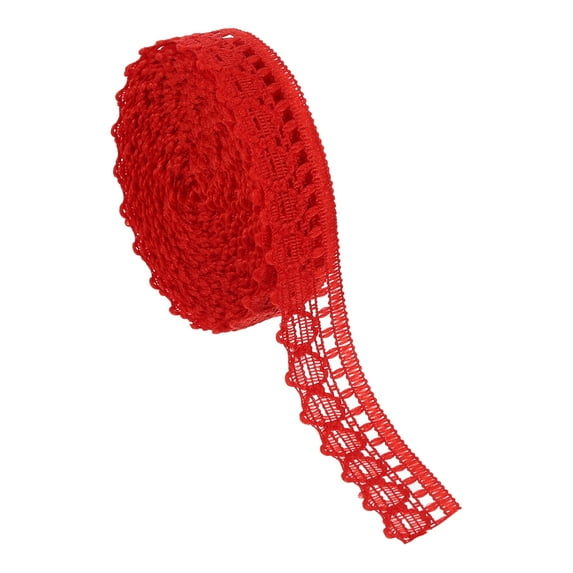 Lace Trim, 10 Yards 1/2 Inch Vintage Lace Ribbons for Craft Package Decoration Wedding Headbands Red