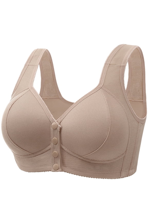Lace Trim Front Close Bras For Seniors - Seamless Wire-Free Bras With Light Lift & Moisture-Wicking Lining‌