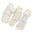 thumbnail image 1 of Lace Trim Kids Socks for 2-12Age Warm Socks AntiSlip Dress Ruffle Trim Socks Thin Ice Silk Ankle Socks 3Pairs, 1 of 9