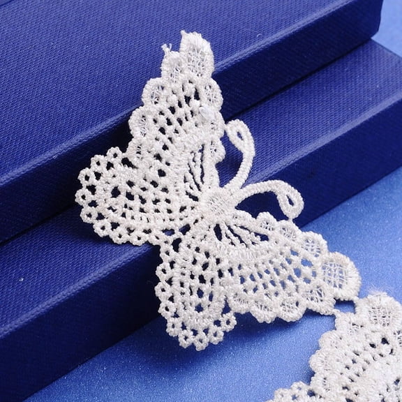 Lace Trim Nylon String Threads for Jewelry Making Butterfly White 2 inch(50mm) 15yards/roll(13.716m/roll)