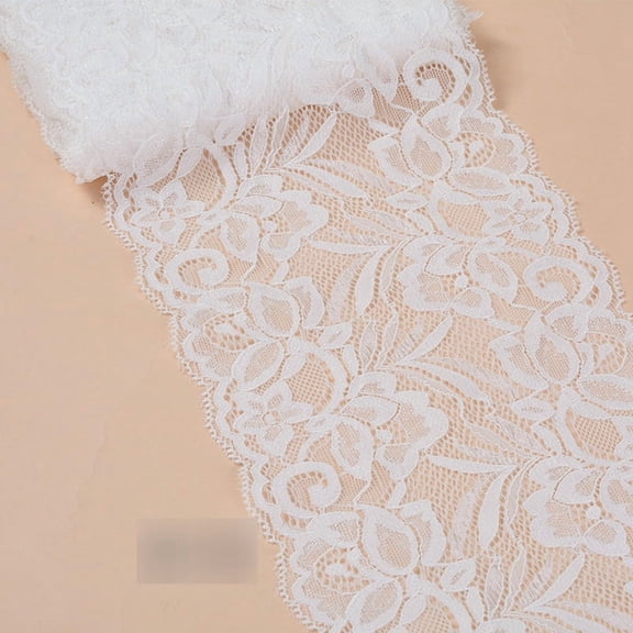 Lace Trim Polyester Ribbon for Jewelry Making White 5-7/8 inch(150mm)
