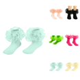thumbnail image 1 of Lace Trim Ruffle Socks for Girls, Combed Edge Slim Fit Dance Socks, Pure Color Kids Toddler Socks 0-10 Years, 1 of 3