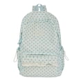 thumbnail image 1 of Lace Trim School Backpack, Polka Dot Rucksack with Compartments&Pendant, Water Resistant School Backpack for Travel Shopping Work, Blue, 1 of 8