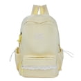 thumbnail image 1 of Lace Trim School Backpack, Polka Dot Rucksack with Compartments&Pendant, Water Resistant School Backpack for Travel Shopping Work, Yellow, 1 of 9