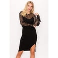thumbnail image 1 of Lace Trim Shadow Stripe Bodysuit, 1 of 2
