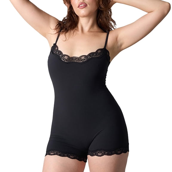 Lace Trim Shapewear Bodysuits For Women Tummy Control Seamless Waist Trainer Body Shaper Slimming Full Body Suits