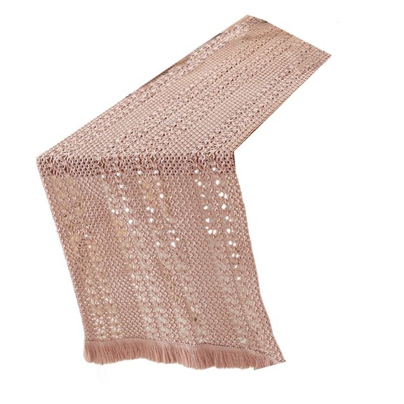 Lace Trim Table Runner 180cm Long Wrinkles Polyester for Living Space