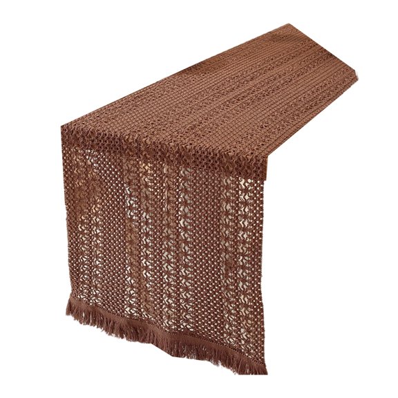 Lace Trim Table Runner 180cm Long Wrinkles Resistant Polyester for Living Space