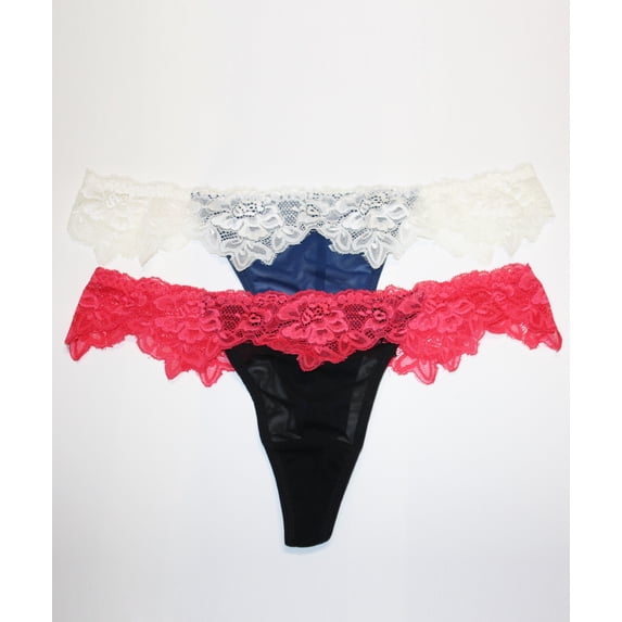 Lace Trim Thong - 2 Pack
