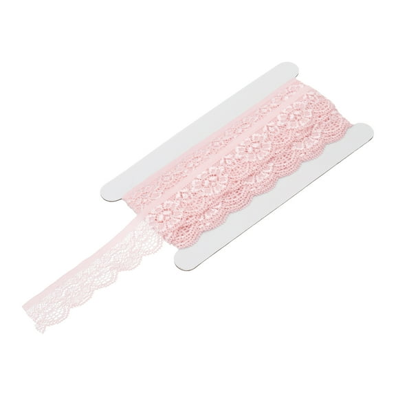 Lace Trim Vintage Crochet 0.98" x 5yards Light Pink Lace Ribbon for DIY Scrapbooking Clothes Fabric Wedding Decoration Gift Wrap