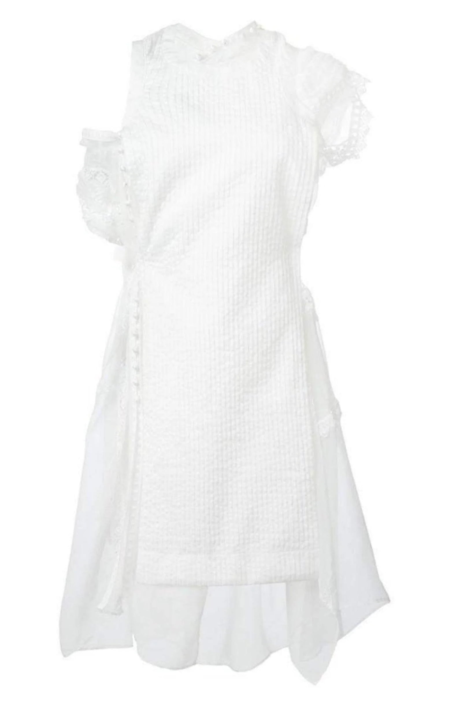パーティードレス Lace Trim White Seersucker Dress Lace Trim White Seersucker Dress - Walmart.com