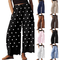 thumbnail image 1 of Lace Trim Wide Leg Pants for Women 2026 Spring Summer Fall Cropped Lightweight Casual Pants, 1 of 7