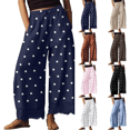 thumbnail image 1 of Lace Trim Wide Leg Pants for Women 2026 Spring Summer Fall Cropped Lightweight Casual Pants, 1 of 7