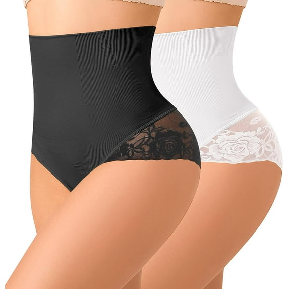 Lace Tummy Control Underwear Shapewear for Women High Waisted Panties Body Shaper Seamless Girdle Briefs
