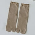 thumbnail image 1 of Lace Two-toe Socks Two-toe Socks Toe Socks Split-toe Cotton Socks Four Seasons Mid-barrel Two-finger Spring and Autumn Long Flip Flops-khaki, 1 of 6