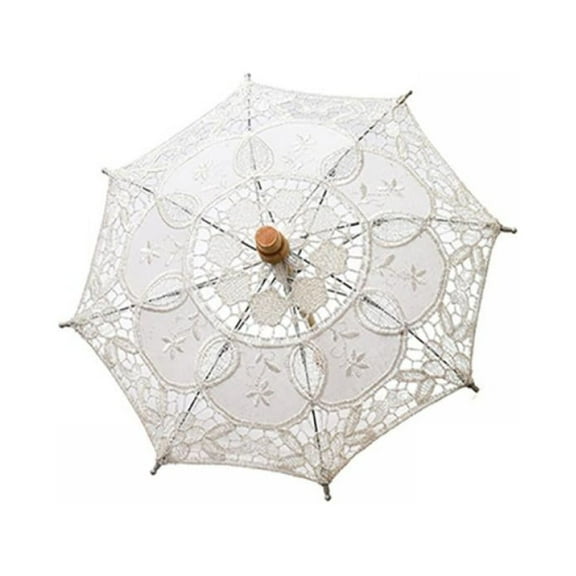Lace Umbrella,Parasol Vintage Wedding Bridal Umbrella,Paper Umbrella for Decorations,Bridal Umbrella,Wooden Umbrella for Wedding, Party,Outdoor Photography, Beige