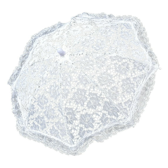 Lace Umbrella under $5! CQCYD White Lace Decorative Umbrella, Vintage Photography Prop for Wedding, Dance Performance Parasol, Elegant Scene Decor
