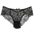 thumbnail image 1 of Lace Underwear For Women,Panties Lace Cutout Hollow Waist Women's Briefs Scalloped Lace Hipster Thong Panties Bow Underwear Seamless,Underwear For Women,Black,M, 1 of 6