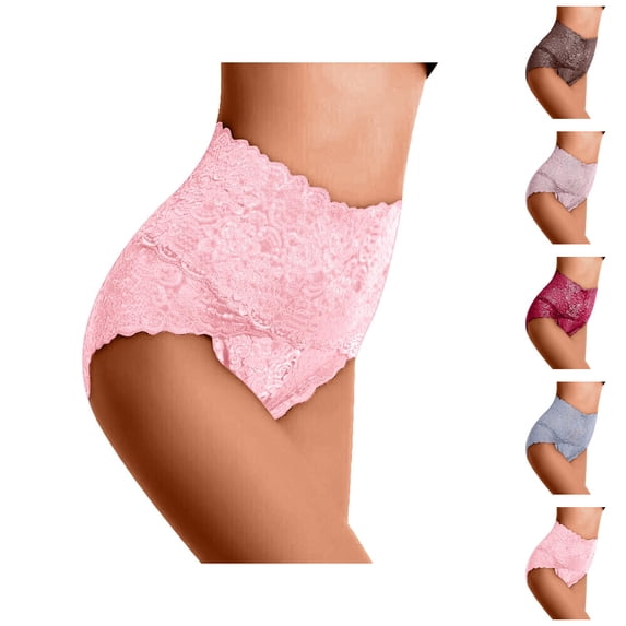 Lace Underwear for Women High Waisted Lightweight Plus Size Tummy Control Panties Briefs Shaping Underwear