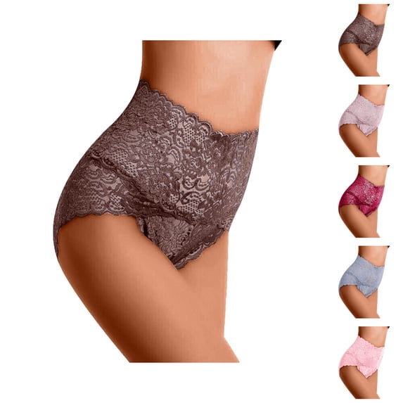 Lace Underwear for Women High Waisted Lightweight Plus Size Tummy Control Panties Briefs Shaping Underwear