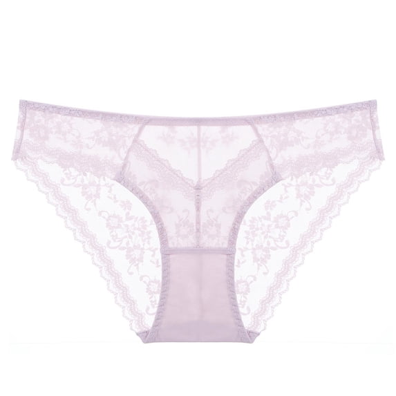 Lace Underwear for Women, Lightweight Superior Stretch High Cut, No Show Invisible Elastic Waistband Cheeky Hipster All Day Comfort Panties S-XL