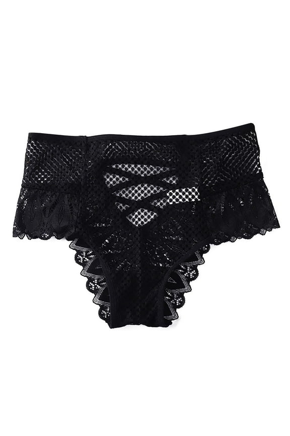 Lace Underwear for Women Sexy Stretch High Waist Full Coverage See Through Panties Casual Fashion Hollow Out Briefs