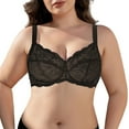 thumbnail image 1 of Lace Underwire Bra - Sexy See-Through Bralette, Non-Padded Full Coverage Demi Cup | Hontri | Lace Bras for Women Sexy See Through Bralette Underwire Full Coverage (Black | 3885C), 1 of 9