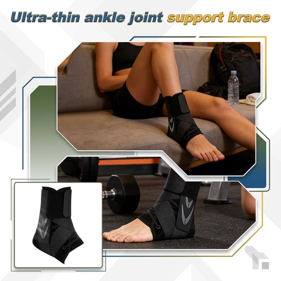 Lace-Up Ankle Brace for Men & Women (1 Pack) - Ultra-Thin Sports Stabilizer with Removable Pads for Sprain Recovery & Basketball (Select Size)